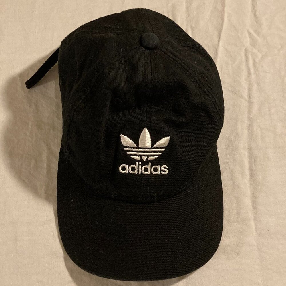 Adidas Originals Black Trefoil Logo Hat – Adjustable Strapback Cap